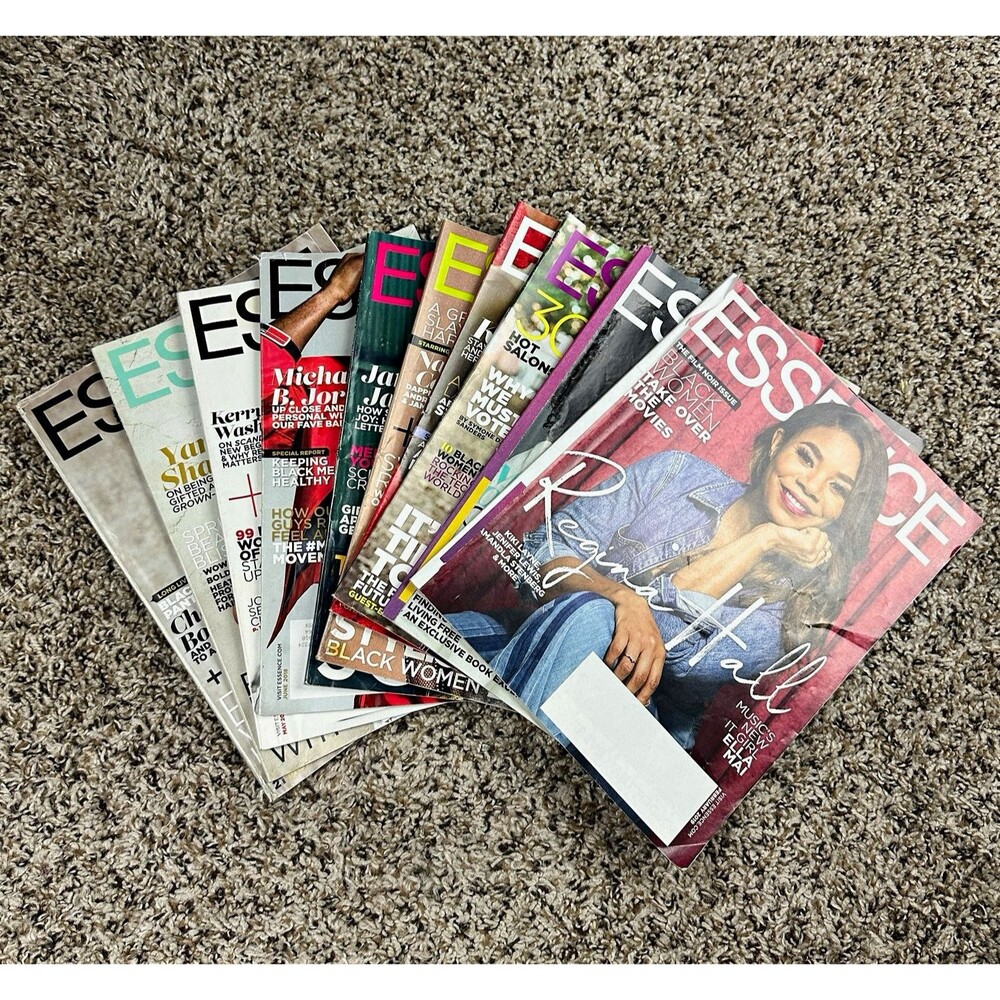 ESSENCE Magazine Lot of 10 Mar 2018-Feb 2019 Illustrated Fashion Beauty Lifestyl